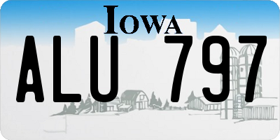 IA license plate ALU797