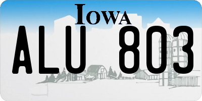 IA license plate ALU803