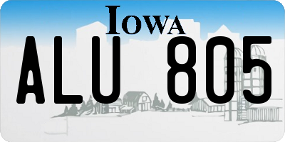 IA license plate ALU805