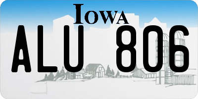 IA license plate ALU806
