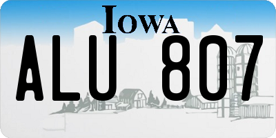 IA license plate ALU807