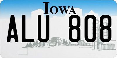 IA license plate ALU808