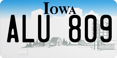 IA license plate ALU809