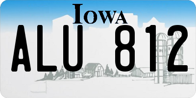 IA license plate ALU812