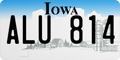 IA license plate ALU814