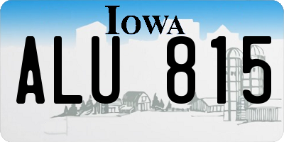 IA license plate ALU815