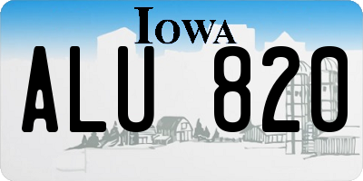 IA license plate ALU820