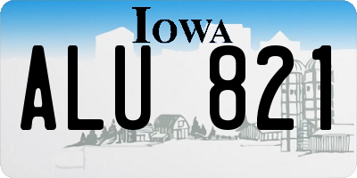 IA license plate ALU821