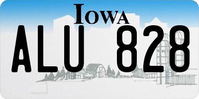 IA license plate ALU828