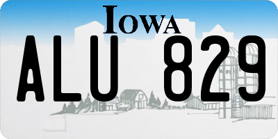 IA license plate ALU829