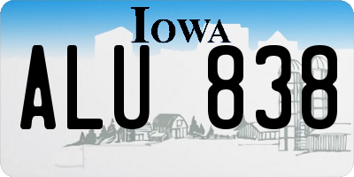IA license plate ALU838