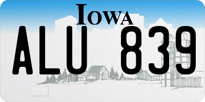 IA license plate ALU839