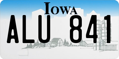 IA license plate ALU841