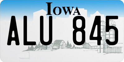 IA license plate ALU845