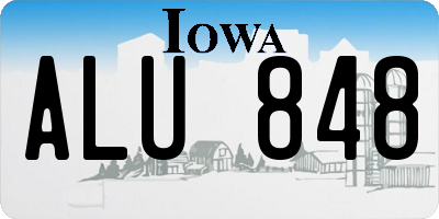 IA license plate ALU848
