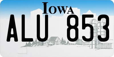 IA license plate ALU853