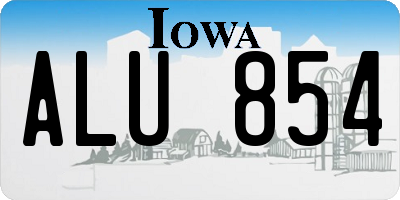 IA license plate ALU854
