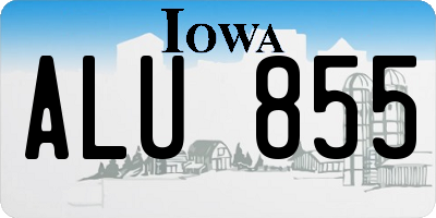 IA license plate ALU855