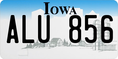 IA license plate ALU856
