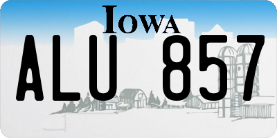 IA license plate ALU857