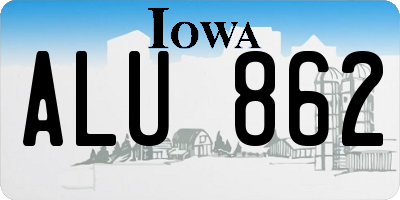 IA license plate ALU862