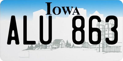 IA license plate ALU863