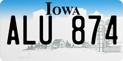 IA license plate ALU874