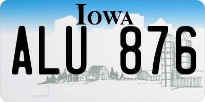 IA license plate ALU876