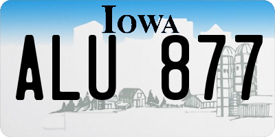 IA license plate ALU877