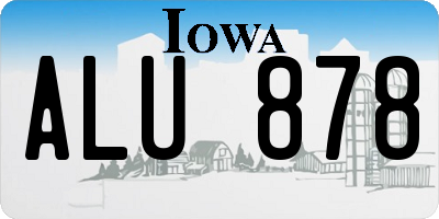 IA license plate ALU878