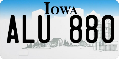 IA license plate ALU880