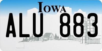 IA license plate ALU883