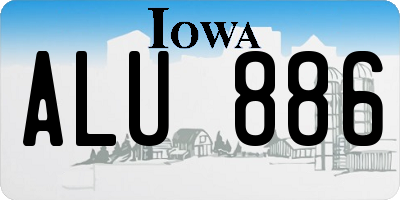IA license plate ALU886