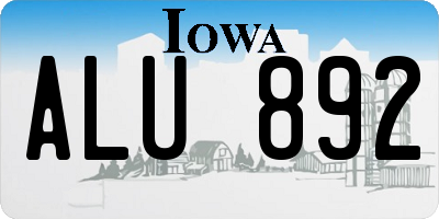 IA license plate ALU892