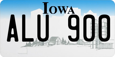 IA license plate ALU900