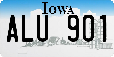 IA license plate ALU901