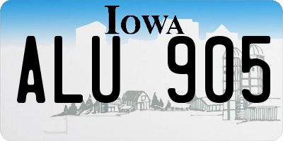 IA license plate ALU905