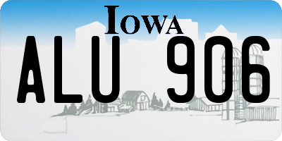 IA license plate ALU906