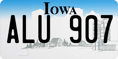 IA license plate ALU907
