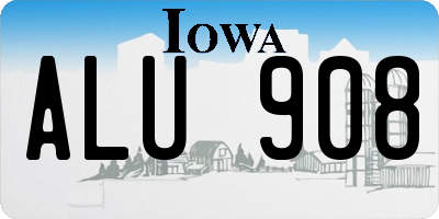 IA license plate ALU908