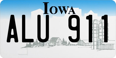 IA license plate ALU911