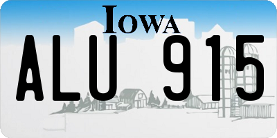 IA license plate ALU915