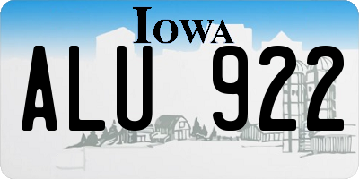 IA license plate ALU922