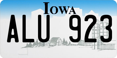 IA license plate ALU923