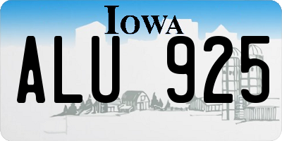IA license plate ALU925