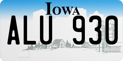 IA license plate ALU930