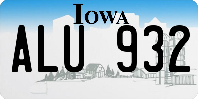 IA license plate ALU932