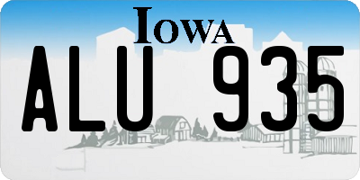 IA license plate ALU935