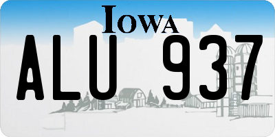 IA license plate ALU937
