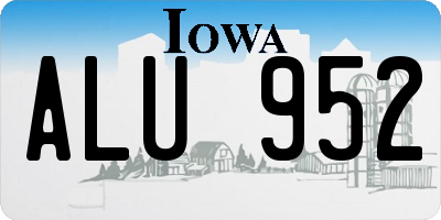 IA license plate ALU952